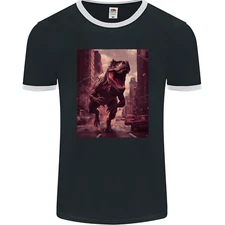 T-Rex Rampage Dinosaur Mens Ringer T-Shirt FotL