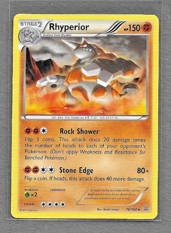 Rhyperior 76/160  Primal Clash Rare Non Holo Pokemon Card