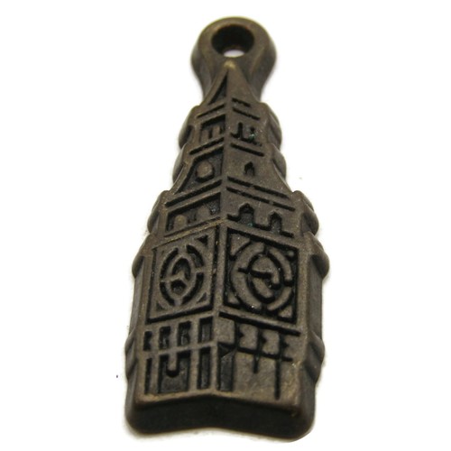 Big Ben Clock Tower Charm Pendant Antique Bronze Finish London UK Landmark