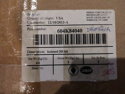 XEROX 604K84040 Isolated DR Kit Two Shaft Set IGEN 3 IGEN3 NEW