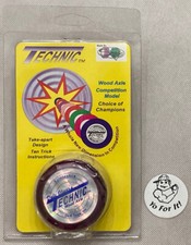 Vintage Original Spintastics Rare Purple Technic Wood Axle Yo-Yo NOS