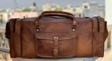 Men's Duffel Bag Vintage Leather Duffle Travel New Gym Luggage Genuine Overnight