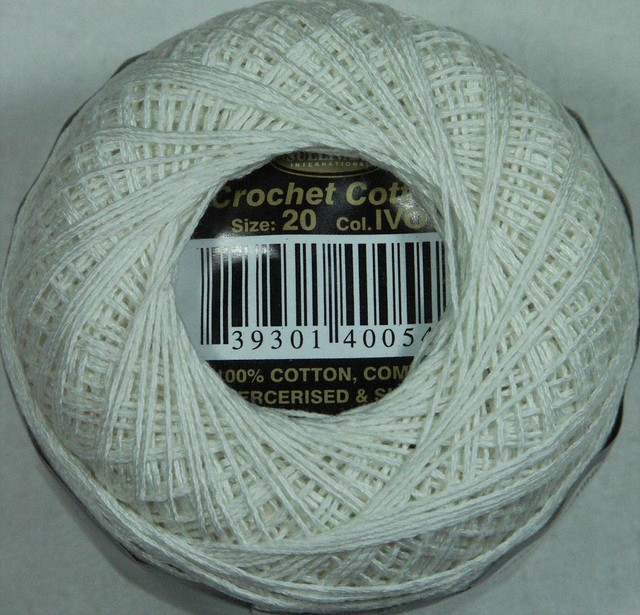 10 X 100 Mercerised Crochet Cotton Size 20 Colour 997 White European Quality for sale online