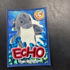 J101a Ty Beanie Babies Wild Card 1999 267 Echo The Dolphin Orange