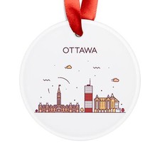 OTTAWA ONTARIO CANADA Skyline, Canadian Travel, Personalized Acrylic Ornament