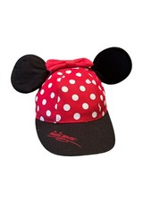 Disney Parks Disney World Minnie Mouse Red Polka Dot Hat Bow Ears Cap Youth Kids