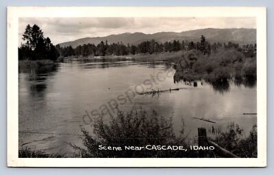 K5/ Cascade Idaho RPPC Postcard c1940s Scene Lake Mountains  491