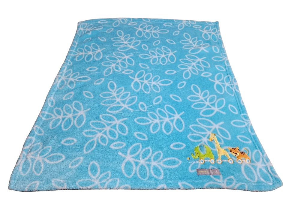 Cobertores e além Lovey segurança pelúcia azul água verde amarelo elefante girafa - Imagem 2 de 3
