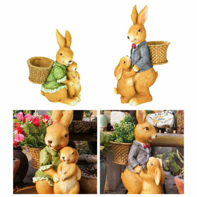 Miniatur Hasen Figuren Osterhasen Statue Pflanze Blumentöpfe