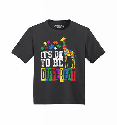 It's OK to Be Different Giraffe Toddler Cotton T-Shirt Autism Shirts