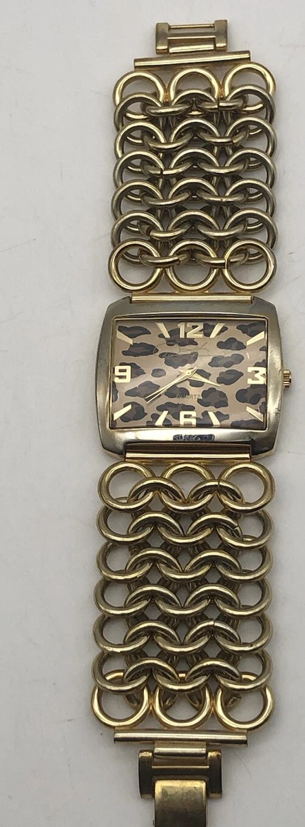 Diane Gilman Ladies Wristwatch Gold Band Leopard Print Diane Gilman Ladies Watch Quartz Battery, Lg Chain Link Band  main image 2