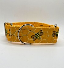 1.5" Wide Martingale Adjustable Dog Collar - Yellow Bee Martingale Collar USA