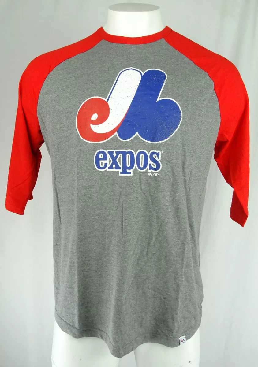 Montreal Expos Vintage MLB Majestic Men's 3/4 Sleeve Graphic T