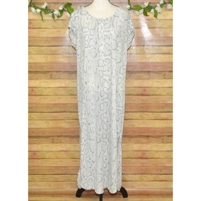 Entro Long Maxi Dress Gray Snakeskin Size M Sleeveless Casual Lounge Summer  Beac | eBay