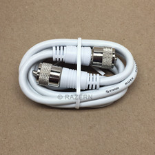 Steren 3 ft White RG8X Mini-8 Coax Coaxial PL259 UHF Ham CB Radio Antenna Cable
