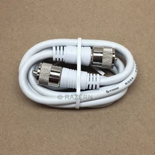 Steren 3 ft White RG8X Mini-8 Coax Coaxial PL259 UHF Ham CB Radio Antenna Cable