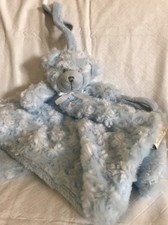 Blankets Beyond Baby Lovey Blanket Bear Blue Rosette Swirl Pacifier Holder