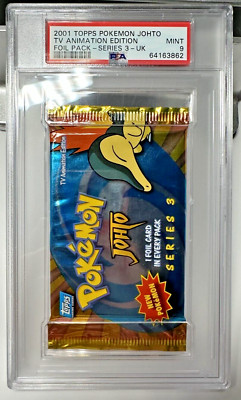 2001 TOPPS Pokemon JOHTO TV Animation Edition SERIES 3 Booster Pack PSA 9 GEM UK