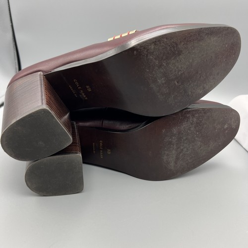 COLE HAAN Grand Womens 8B Leather Chunky Heel Burgundy/Wine Color VGUC! C2038 - Picture 11 of 11