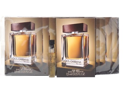 D&G DOLCE & GABBANA THE ONE FOR MEN EDT 1.5ml .05oz x 12 COLOGNE SAMPLE VIALS