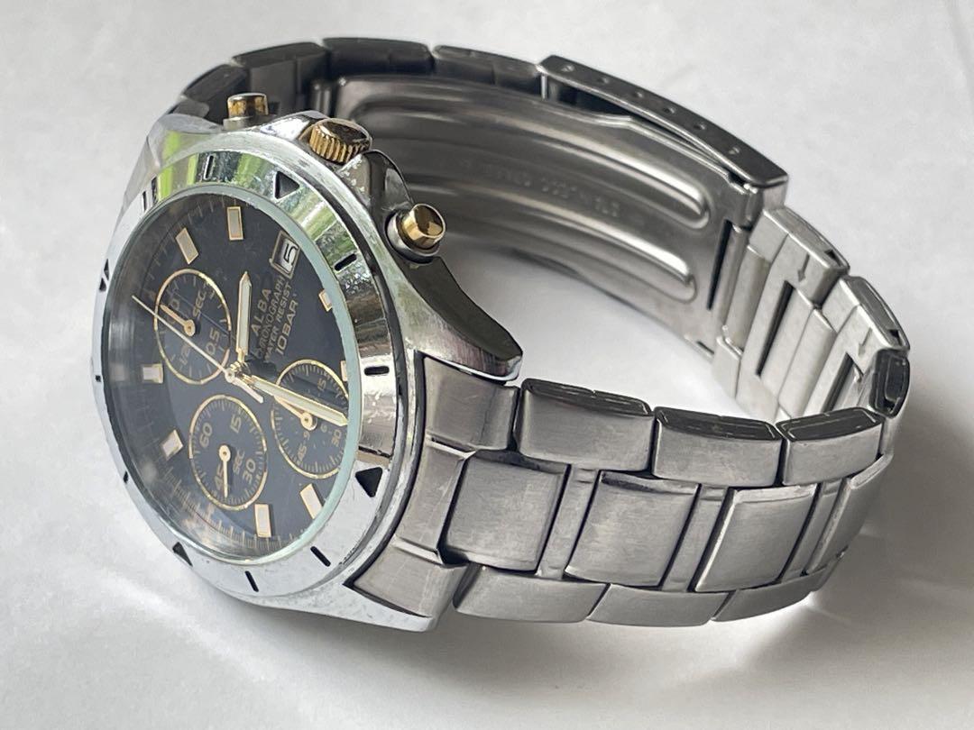 にゃん太郎　SEIKO ALBA AKA CHRONOGRAPH 腕時計 SEIKO ALBA CHRONOGRAPH 7T92-0CV0 Quartz Date 10BAR Black