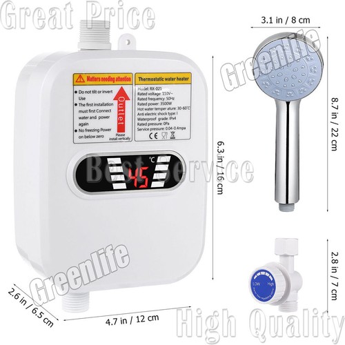 3.5KW Mini Tankless Instant Elektro Warmwasser Durchlauferhitzer für Bad Duschen - Bild 13 von 15