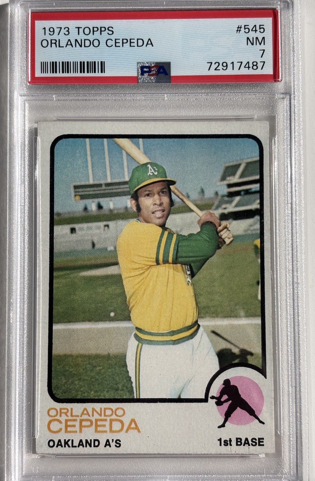 1973 TOPPS #545 ORLANDO CEPEDA PSA 7 NM HOF