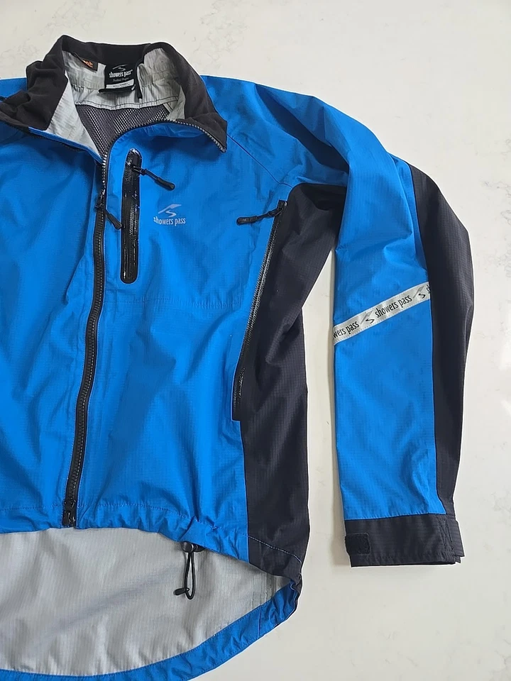 Chaqueta de ciclismo Showers Pass para hombre M azul impermeable Windbrkr reflectante ventilada Foto 2 de 4