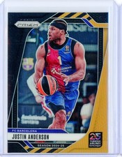 2024-25 Panini Prizm Euroleague JUSTIN ANDERSON Barcelona Black Gold Prizms 4/5