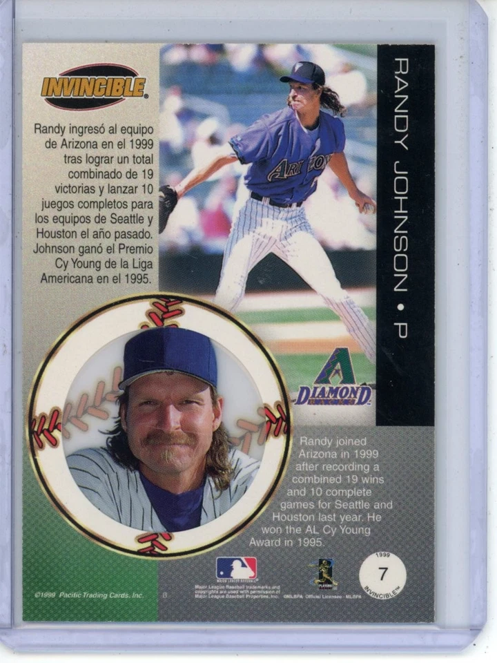 Pacific Invincible Randy Johnson 1999 rojo/69 #7 Foto 2 de 2