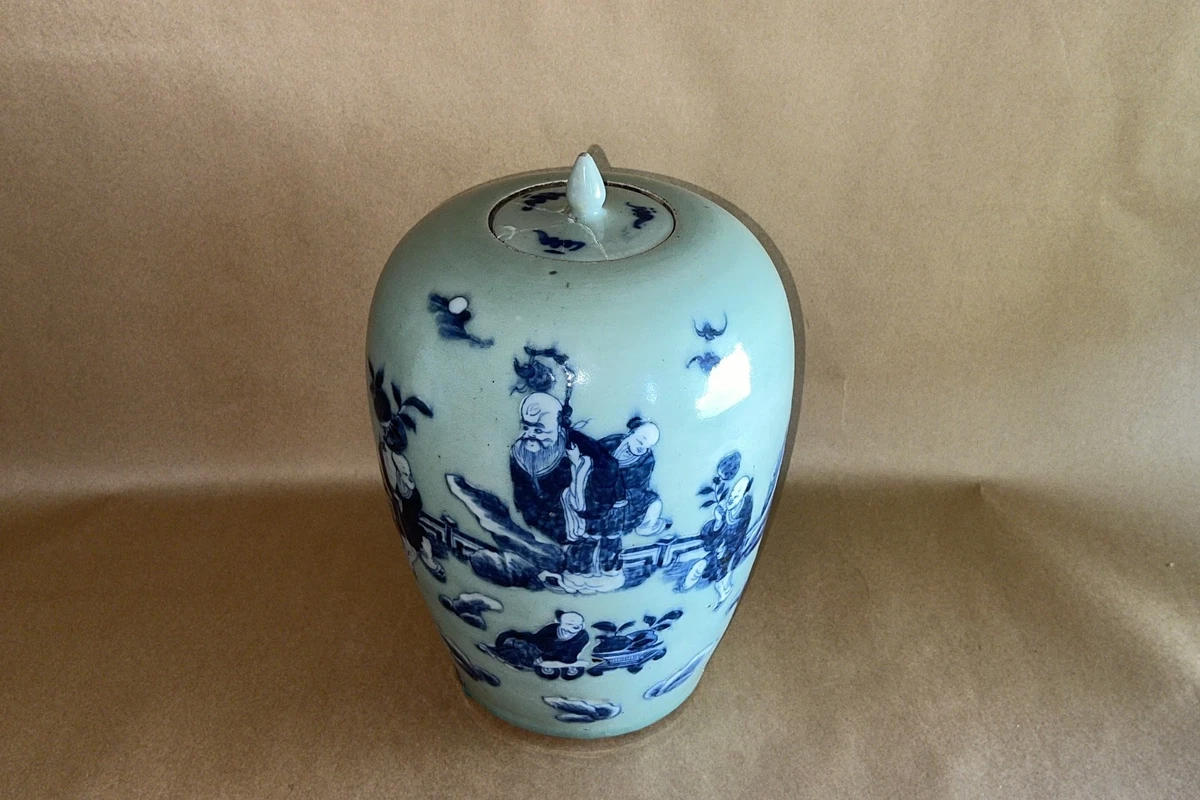 蓝色1800-1849 中国古董花瓶| eBay