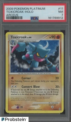 2009 Pokemon Platinum Arceus #11 Toxicroak Holo PSA 7 NM