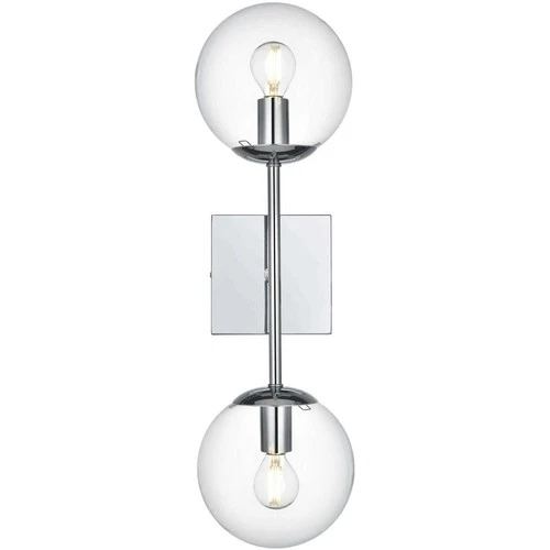 Living District LD2357C Neri 2 Light 6 inch Chrome Bath Sconce Wall Light - Picture 1 of 7