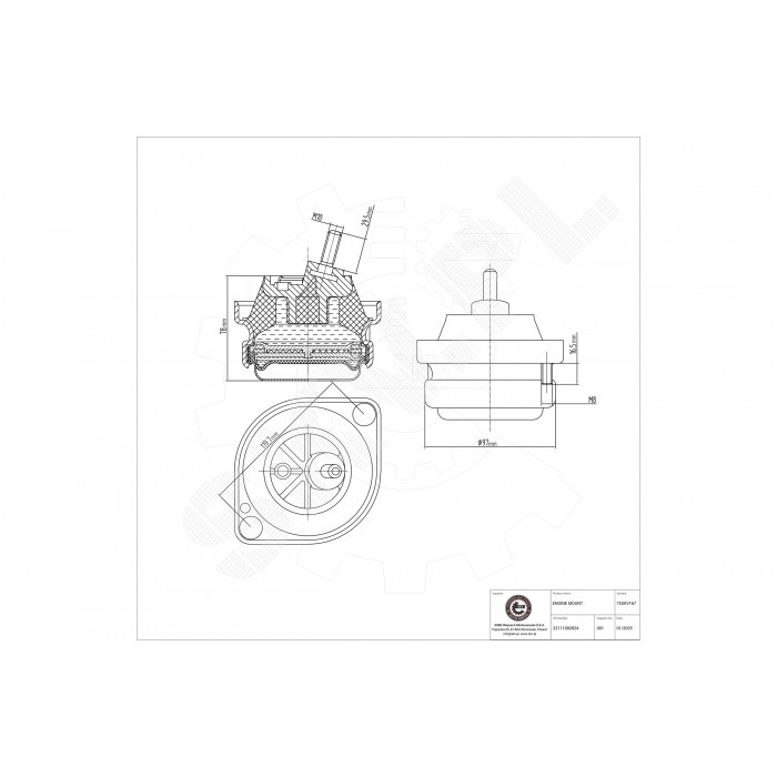 Support moteur thermique anti-vibration pour BMW E39 E38 droit