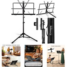 2-in-1 Dual Use Folding Sheet Music Stand  Desktop Book Holder