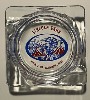 VINTAGE 1960'S LINCOLN PARK AMUSEMENT PARK GLASS ASHTRAY DARTMOUTH MA