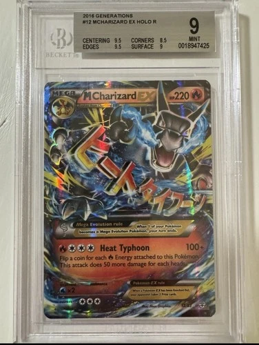 Pokemon Generations M Charizard Ex 12 Holo Ultra Rare Beckett BGS 9 Mint TCG