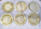 6-1930s Depression Federal Glass Patrician Spoke 11" Yellow Amber Dinner Plates