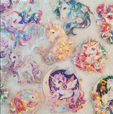 10pcs P.E.T. Unicorn  Stickers- Scrapbook, Journal, DIY Crafts & Cards