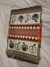 VTG Placemats Country Kitchen Apples & Hearts Lot Of 4 Tapestry Cottagecore