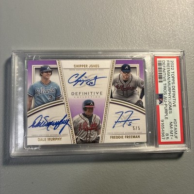 2022 Topps Definitive Chipper Jones Freddie Freeman Dale Murphy Auto Purple #5/5