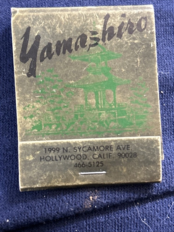 Yamashiro Restaurant Hollywood California Rare Vintage Matchbook Unstruck