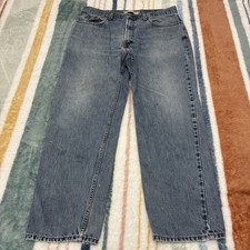 Levis 550 Vtg Relaxed Fit 38x30 38x32 Red Tab Y2K 90s Blue Jeans Faded 1213