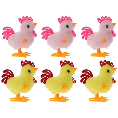 6 PCS Flauschigen Tiny Ostern Küken Wind Up Walking Spielzeug