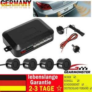 Tuning-Pro 4x Silver PDC Parking Sensors Kit – Rear Reverse Backup System With Wiring