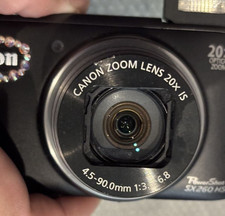 Canon PowerShot SX260 HS 12.1MP Digital Camera Black 20x Zoom Box Charger Tested