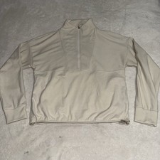 Varley Women s Small Tan Half Zip Pullover Mock Neck Side Zip Hem