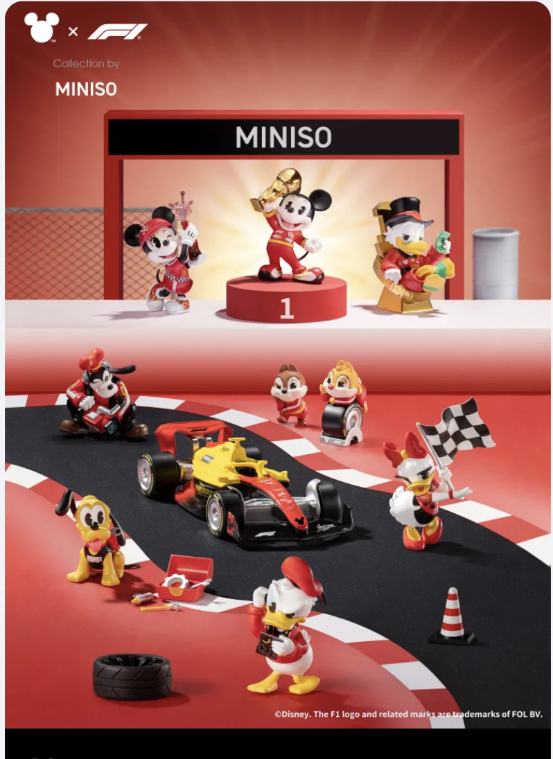 MINISO Disney Mickey Mouse F1 Honor Moment Figure Blind Box