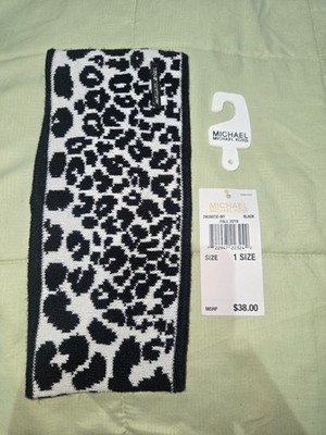 New with Tags Black and White Michael Kors leopard print headband Fall 2019