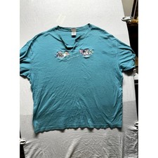 Vintage button Minnie and Daisy Embroidery Phone Shirt XL Disney Store 2000s